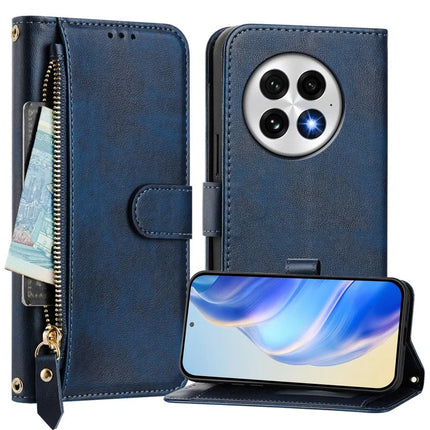 For OnePlus 13 Case Zipper Pocket Multiple Card Slots Leather Phone Cover