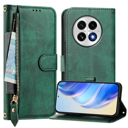 For OnePlus 13 Case Zipper Pocket Multiple Card Slots Leather Phone Cover