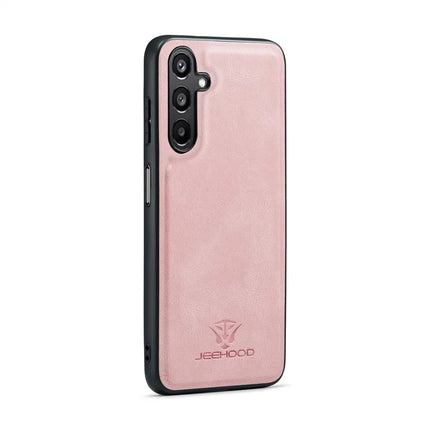 For Samsung Galaxy A16 5G Case JEEHOOD J01 Retro Leather Phone Back Cover with Detachable Magnetic Card Holder