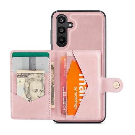 For Samsung Galaxy A16 5G Case JEEHOOD J01 Retro Leather Phone Back Cover with Detachable Magnetic Card Holder