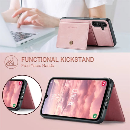 For Samsung Galaxy A16 5G Case JEEHOOD J01 Retro Leather Phone Back Cover with Detachable Magnetic Card Holder