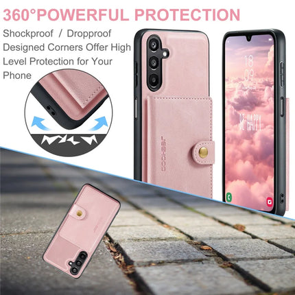For Samsung Galaxy A16 5G Case JEEHOOD J01 Retro Leather Phone Back Cover with Detachable Magnetic Card Holder