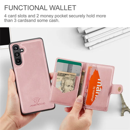 For Samsung Galaxy A16 5G Case JEEHOOD J01 Retro Leather Phone Back Cover with Detachable Magnetic Card Holder