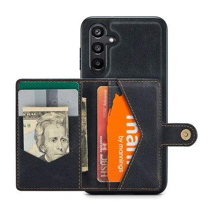 For Samsung Galaxy A16 5G Case JEEHOOD J01 Retro Leather Phone Back Cover with Detachable Magnetic Card Holder