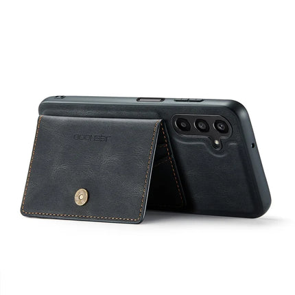 For Samsung Galaxy A16 5G Case JEEHOOD J01 Retro Leather Phone Back Cover with Detachable Magnetic Card Holder