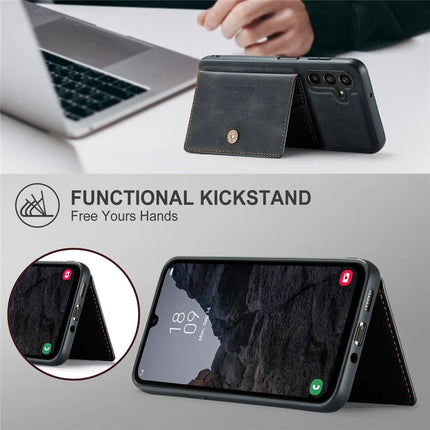 For Samsung Galaxy A16 5G Case JEEHOOD J01 Retro Leather Phone Back Cover with Detachable Magnetic Card Holder