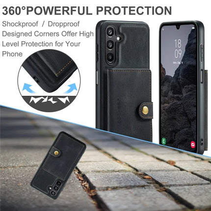 For Samsung Galaxy A16 5G Case JEEHOOD J01 Retro Leather Phone Back Cover with Detachable Magnetic Card Holder