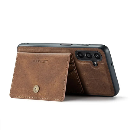 For Samsung Galaxy A16 5G Case JEEHOOD J01 Retro Leather Phone Back Cover with Detachable Magnetic Card Holder
