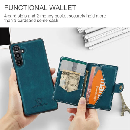 For Samsung Galaxy A16 5G Case JEEHOOD J01 Retro Leather Phone Back Cover with Detachable Magnetic Card Holder