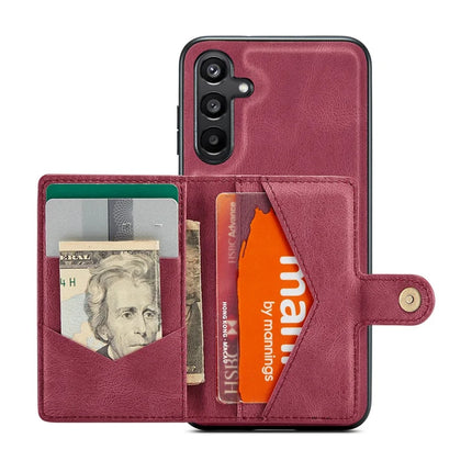 For Samsung Galaxy A16 5G Case JEEHOOD J01 Retro Leather Phone Back Cover with Detachable Magnetic Card Holder