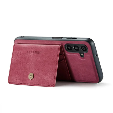 For Samsung Galaxy A16 5G Case JEEHOOD J01 Retro Leather Phone Back Cover with Detachable Magnetic Card Holder