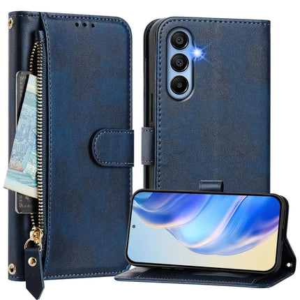 For Samsung Galaxy A15 4G / Galaxy A15 5G Case Zipper Pocket Multiple Card Slots Leather Phone Cover