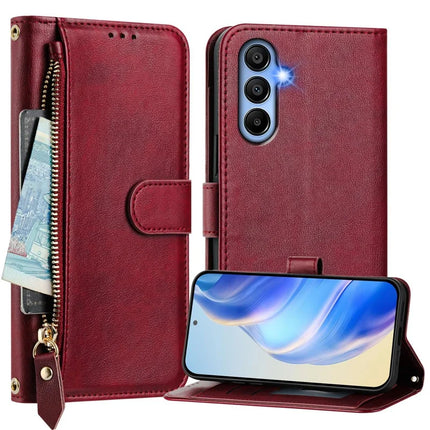For Samsung Galaxy A15 4G / Galaxy A15 5G Case Zipper Pocket Multiple Card Slots Leather Phone Cover