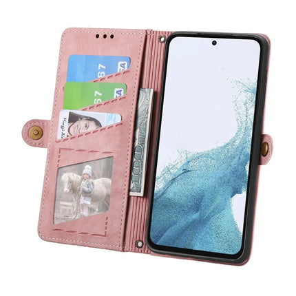 For Samsung Galaxy A56 5G Case Zipper Wallet Geometry Lines Leather Phone Cover