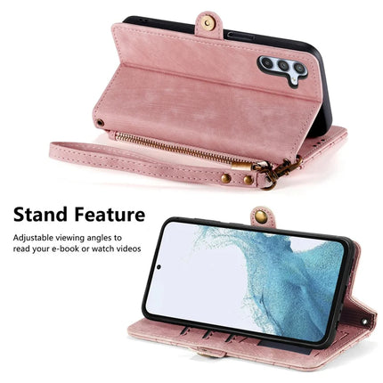 For Samsung Galaxy A56 5G Case Zipper Wallet Geometry Lines Leather Phone Cover