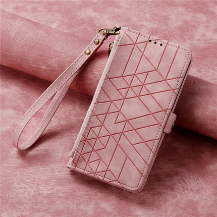 For Samsung Galaxy A56 5G Case Zipper Wallet Geometry Lines Leather Phone Cover
