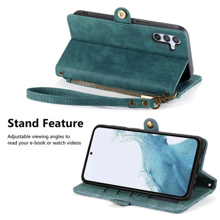 For Samsung Galaxy A56 5G Case Zipper Wallet Geometry Lines Leather Phone Cover