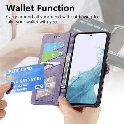 For Samsung Galaxy A56 5G Case Zipper Wallet Geometry Lines Leather Phone Cover