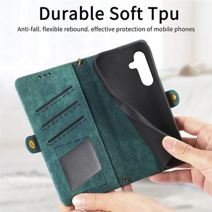 For Samsung Galaxy A56 5G Case Zipper Wallet Geometry Lines Leather Phone Cover