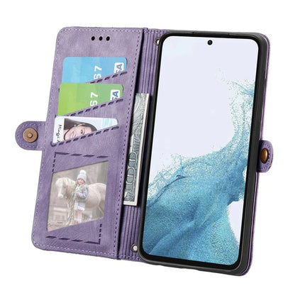 For Samsung Galaxy A56 5G Case Zipper Wallet Geometry Lines Leather Phone Cover