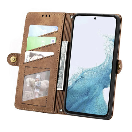 For Samsung Galaxy A56 5G Case Zipper Wallet Geometry Lines Leather Phone Cover