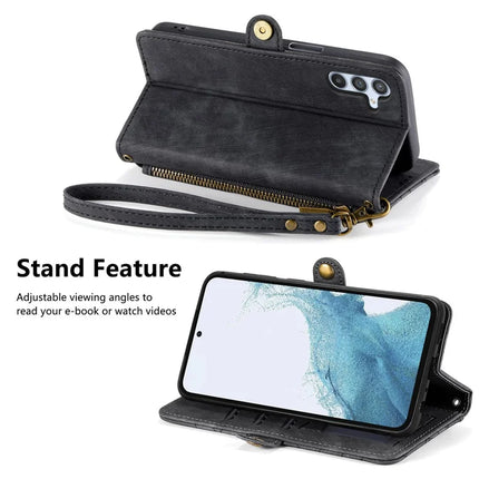 For Samsung Galaxy A56 5G Case Zipper Wallet Geometry Lines Leather Phone Cover