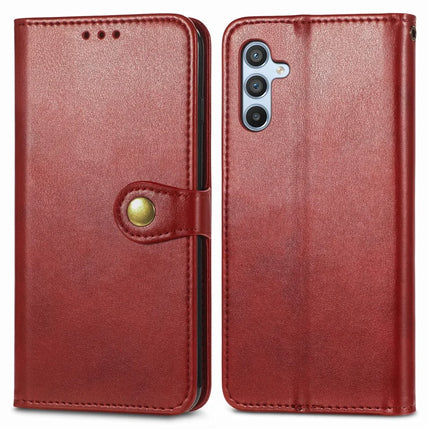 For Samsung Galaxy A36 5G / A56 5G Case Leather Phone Case Wallet Stand Cover with Wrist Strap - Red