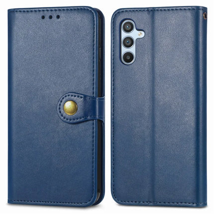 For Samsung Galaxy A36 5G / A56 5G Case Leather Phone Case Wallet Stand Cover with Wrist Strap - Blue