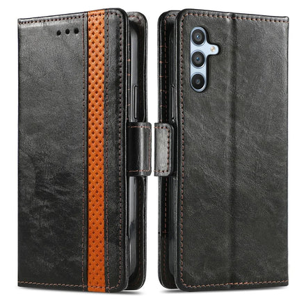 CASENEO 002 Series For Samsung Galaxy A36 5G / A56 5G Case Stand Wallet Splicing PU Leather Cover - Black