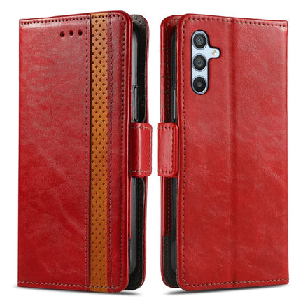 CASENEO 002 Series For Samsung Galaxy A36 5G / A56 5G Case Stand Wallet Splicing PU Leather Cover - Red