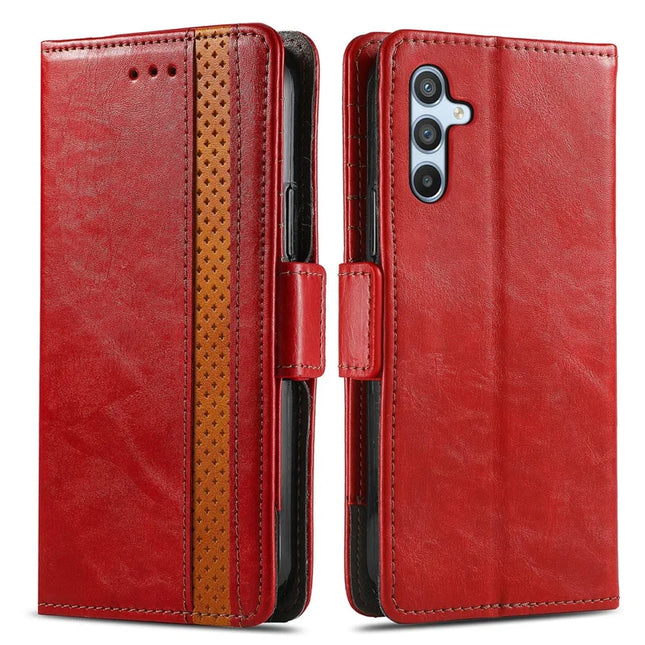 CASENEO 002 Series For Samsung Galaxy A36 5G / A56 5G Case Stand Wallet Splicing PU Leather Cover - Red