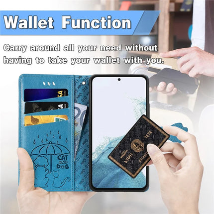 For Samsung Galaxy A56 5G Case Leather Wallet Flip Phone Cover Cute Cat Dog Pattern