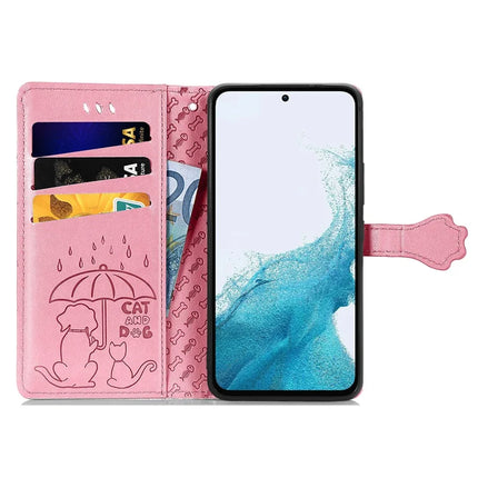 For Samsung Galaxy A56 5G Case Leather Wallet Flip Phone Cover Cute Cat Dog Pattern