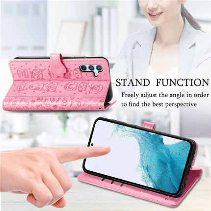 For Samsung Galaxy A56 5G Case Leather Wallet Flip Phone Cover Cute Cat Dog Pattern