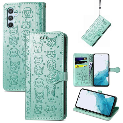 For Samsung Galaxy A56 5G Case Leather Wallet Flip Phone Cover Cute Cat Dog Pattern