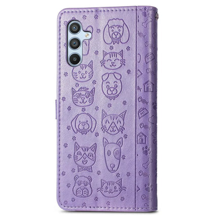 For Samsung Galaxy A56 5G Case Leather Wallet Flip Phone Cover Cute Cat Dog Pattern