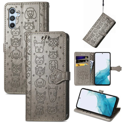 For Samsung Galaxy A56 5G Case Leather Wallet Flip Phone Cover Cute Cat Dog Pattern