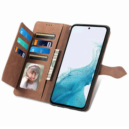 For Samsung Galaxy A36 5G / A56 5G Zipper Wallet Case Flower Imprint PU Leather Phone Cover with Strap