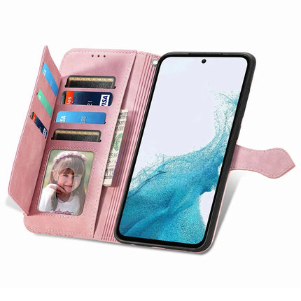 For Samsung Galaxy A36 5G / A56 5G Zipper Wallet Case Flower Imprint PU Leather Phone Cover with Strap