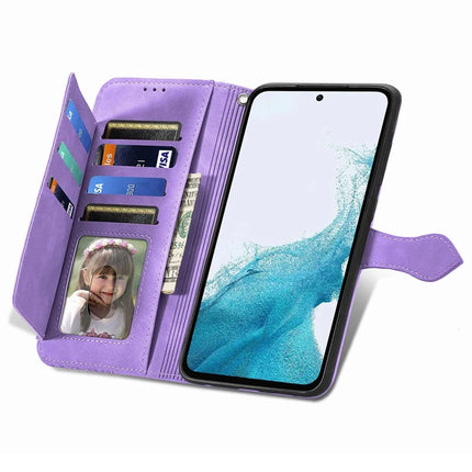 For Samsung Galaxy A36 5G / A56 5G Zipper Wallet Case Flower Imprint PU Leather Phone Cover with Strap
