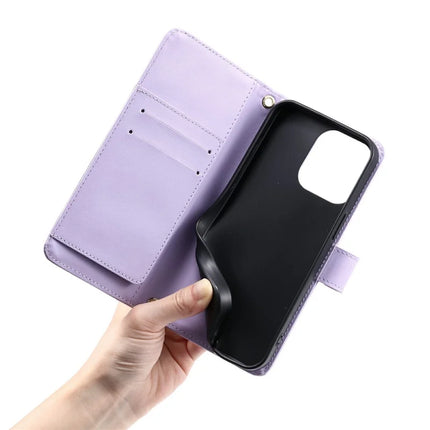 For iPhone 16 Pro Max Crossbody Leather Case Ring Buckle Wallet Stand Rhombus Mobile Cover