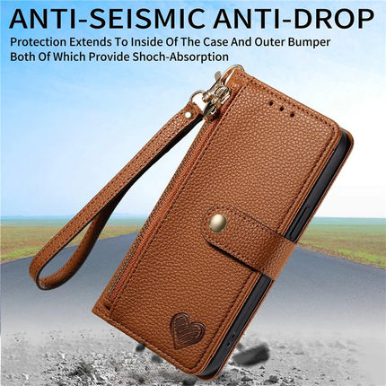 For HMD Skyline Case RFID Blocking Zipper Pocket Leather Wallet Phone Cover