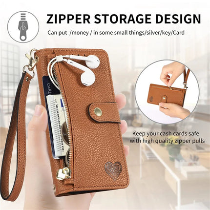 For HMD Skyline Case RFID Blocking Zipper Pocket Leather Wallet Phone Cover