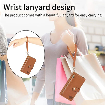 For HMD Skyline Case RFID Blocking Zipper Pocket Leather Wallet Phone Cover