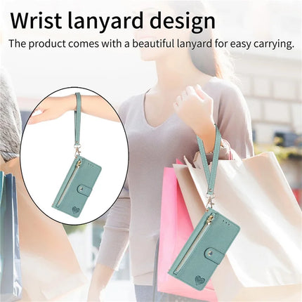 For HMD Skyline Case RFID Blocking Zipper Pocket Leather Wallet Phone Cover