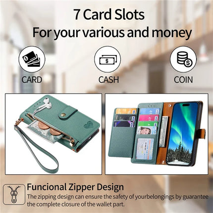 For HMD Skyline Case RFID Blocking Zipper Pocket Leather Wallet Phone Cover