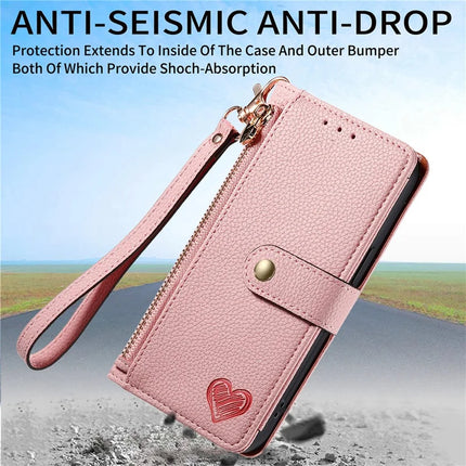 For HMD Skyline Case RFID Blocking Zipper Pocket Leather Wallet Phone Cover