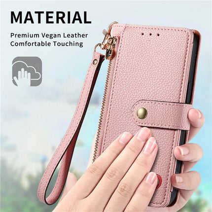 For HMD Skyline Case RFID Blocking Zipper Pocket Leather Wallet Phone Cover