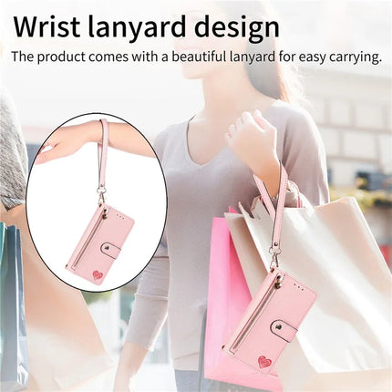 For HMD Skyline Case RFID Blocking Zipper Pocket Leather Wallet Phone Cover