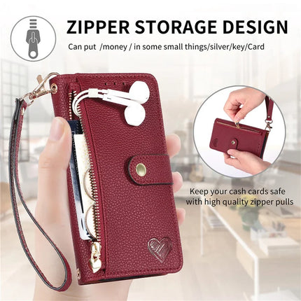 For HMD Skyline Case RFID Blocking Zipper Pocket Leather Wallet Phone Cover